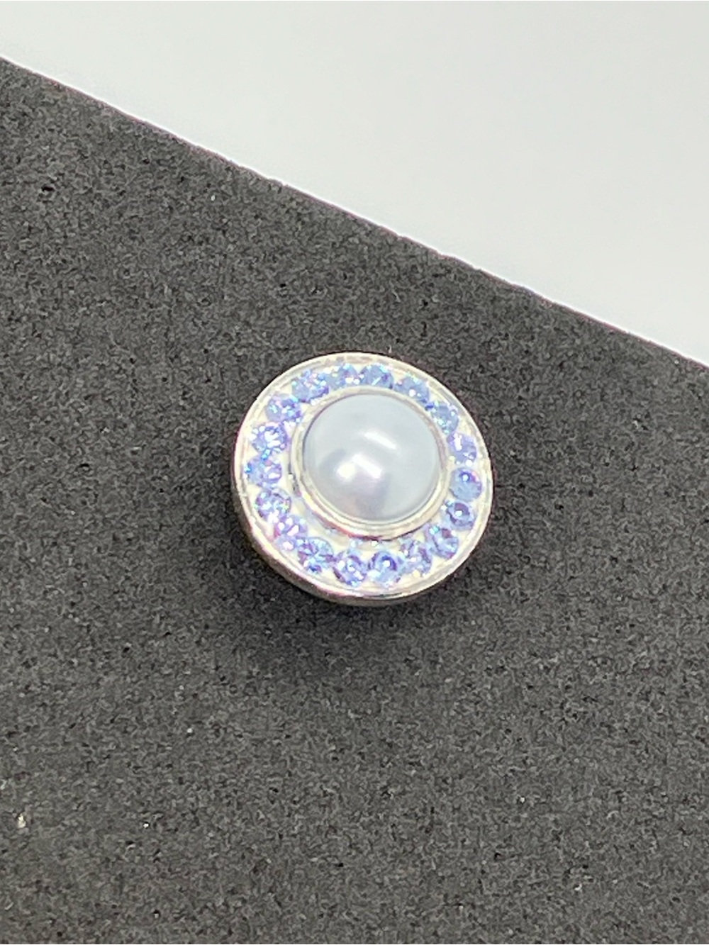 Kameleon 925 White Faux Pearl & Swarovski Blue Cz Jewelpop Jewel Pop